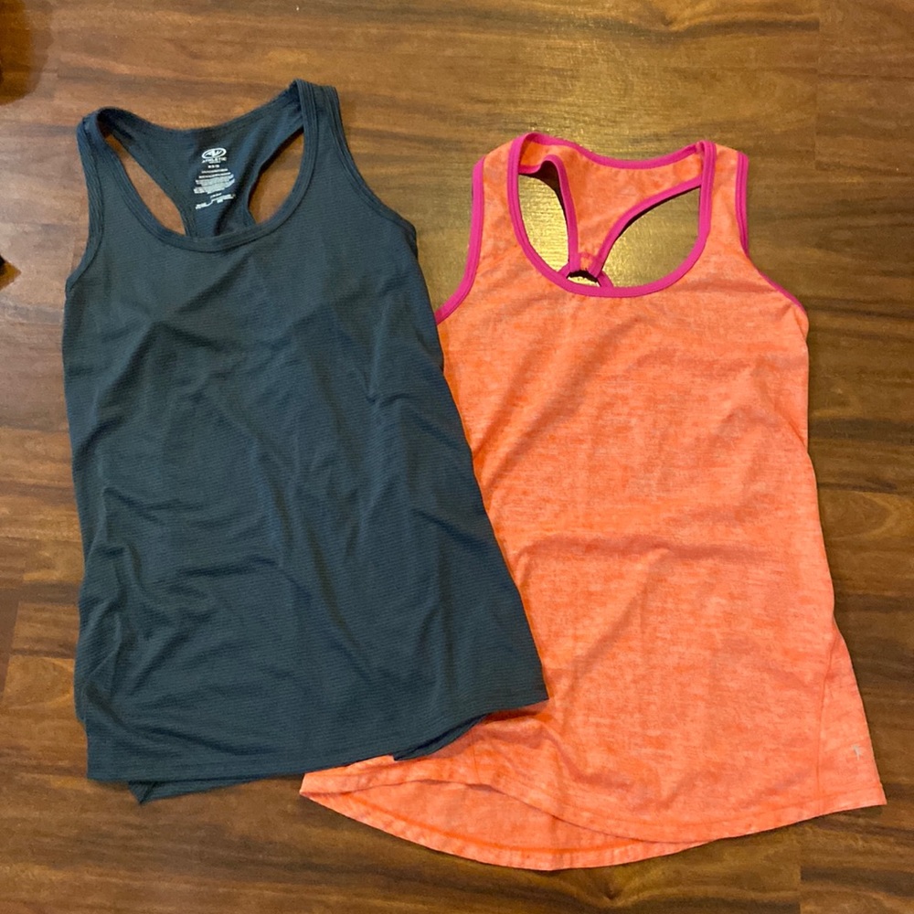 2 piece workout tops.  One size small and one medium.
